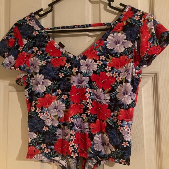 Small floral print crop top - Picture 2 of 2